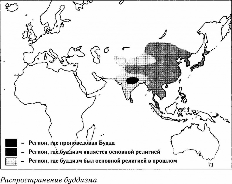 Карта распространения буддизма