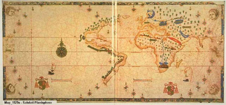 Карта мира Карта мира Сальвиати, 1525